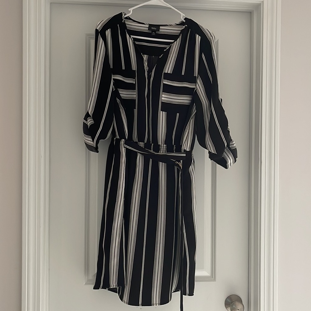Black and cream striped dress